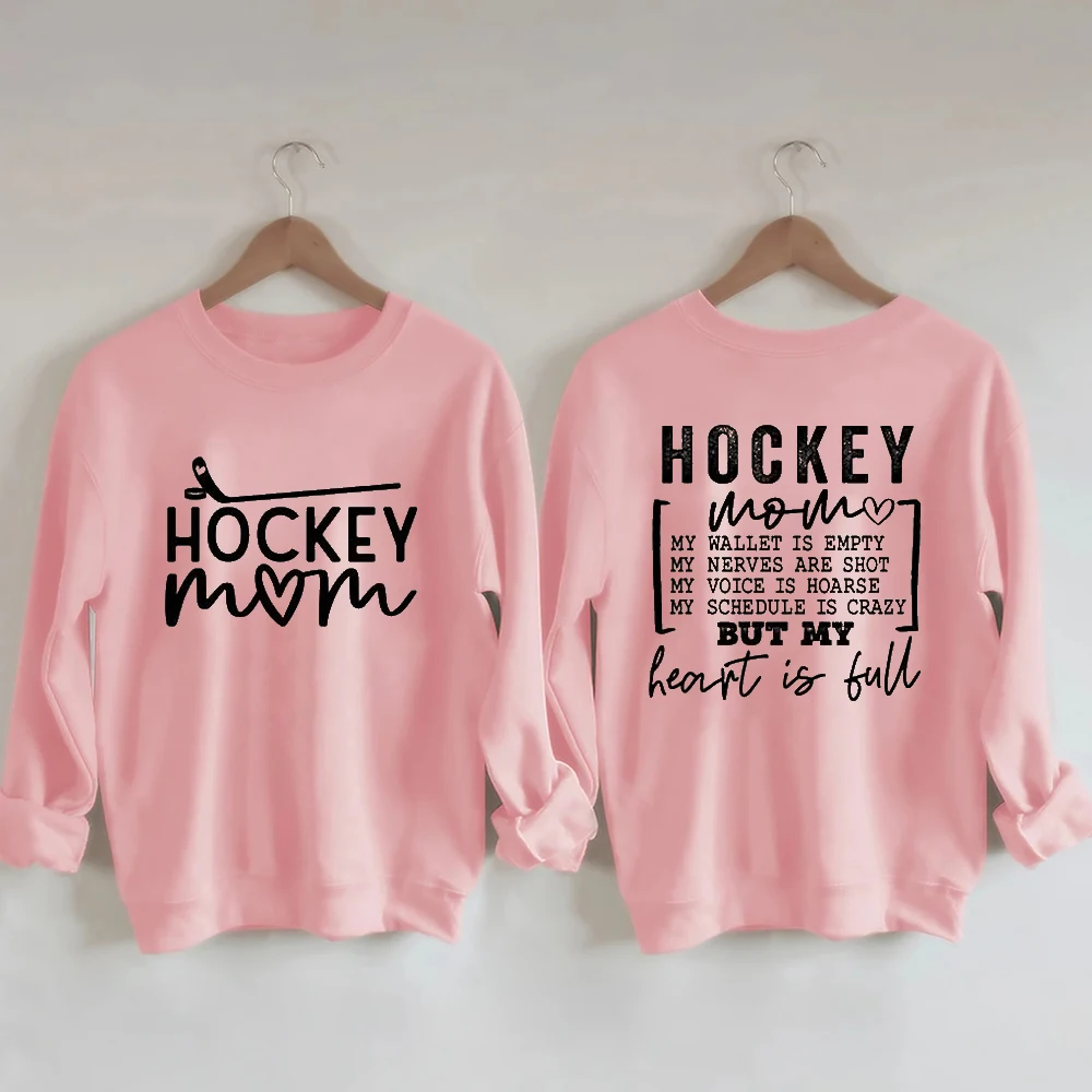 Rheaclots Women\'s Hockey Mom Printed Cotton Female Cute Long Sleeves Sweatshirt