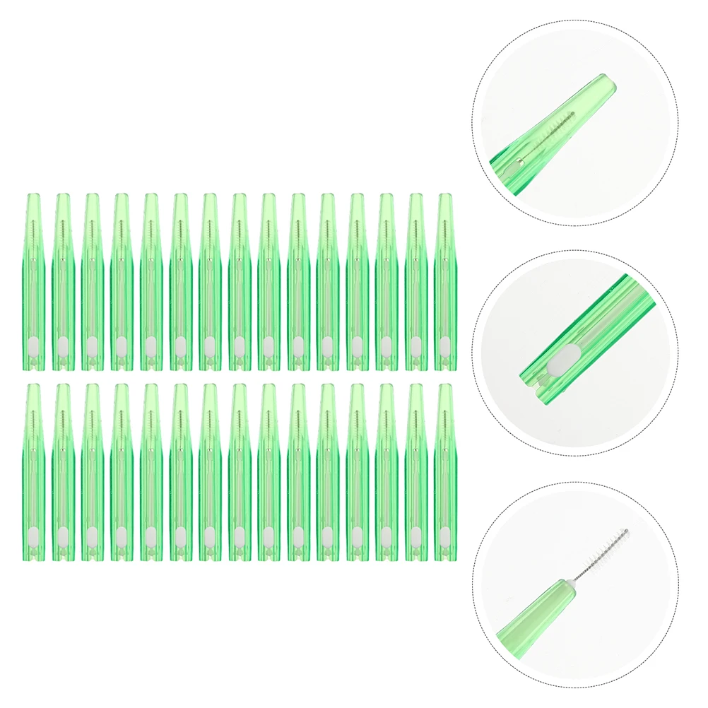 

30pcs Interdental Brushes Dental Cleaning Brush for Braces Teeth Gaps Gum Portable Flossing Tool Plastic Small for Wide