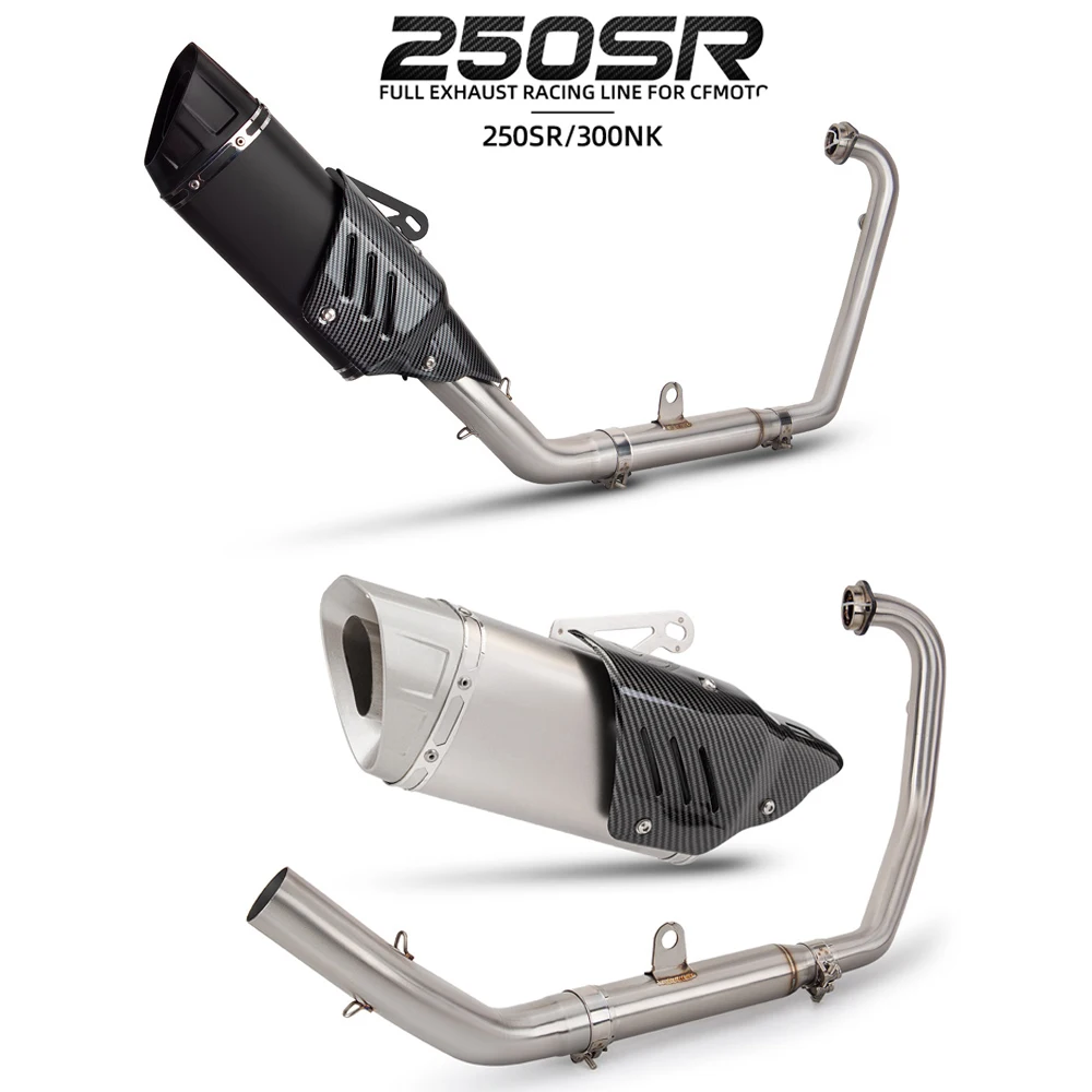 

motorcycle parts Full System Exhaust Motorcycle Escape with Cover Muffler Front Link Pipe for CF Moto NK250 250SR NK300 300SR