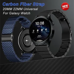 Carbon Fiber Strap For Samsung Galaxy Watch 4 40 44mm classic 42 46mm Lightweight Link Bracelet for Huawei gt 2 20mm 22mm Strap