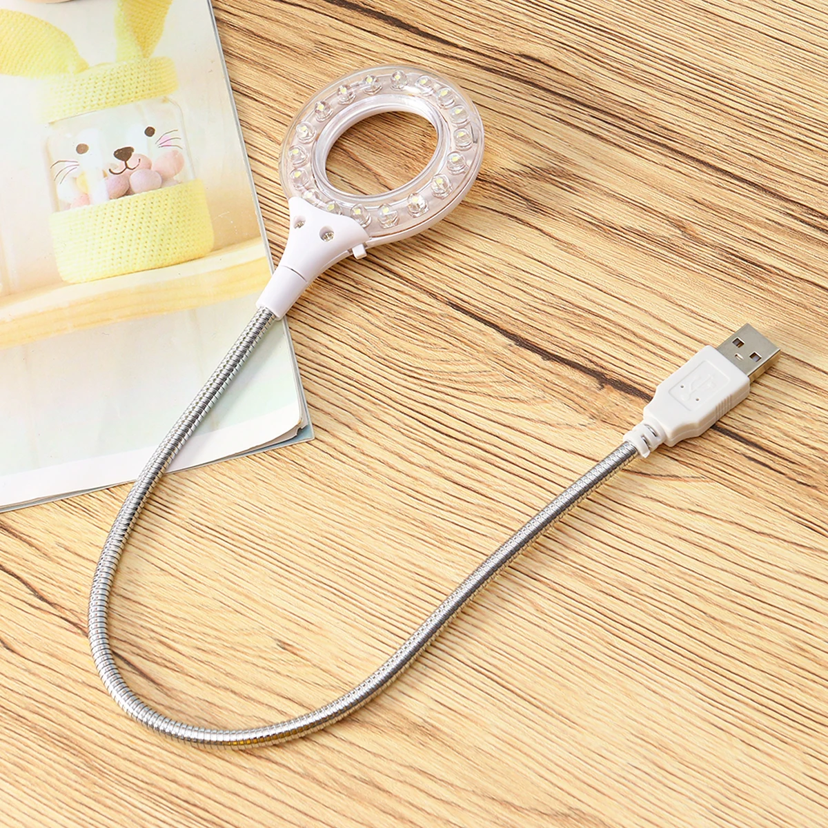 

USB LED Reading Light Portable Flexible Eye Protection Lamp Adjustable Soft Body for Bedroom Study Dorm Office Camping
