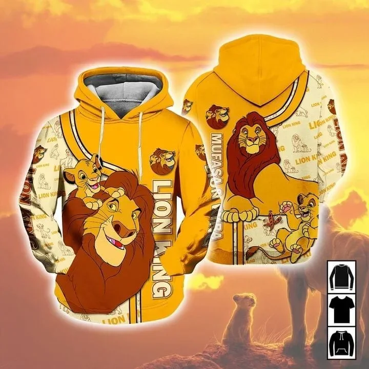 Lion King Simba 3D HoodieDisney  Hoodie Men's Hoodie Sweatshirt 3D Printing Fashion Fall Winter Casual Jacket Unisex Oversize ﻿