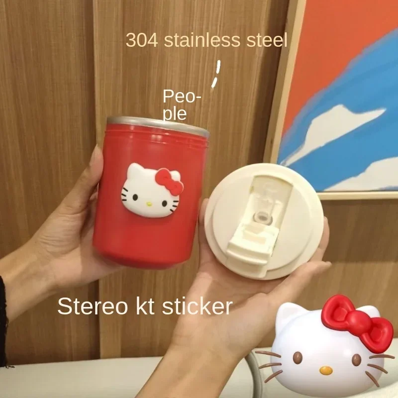 

450ml Sanrio Hello Kitty Stainless Steel 304 Thermos Kawaii Kuromi Cinnamoroll Melody Kids Vacuum Flask Water Bottle Tumbler