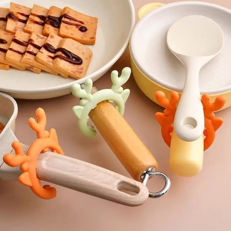 Löffelablage, 3-teilig, Silikon-Löffelablage-Set, Hirsch, Spachtelhalter, multifunktionaler Küchenutensilienhalter, Küchenhelfer, Topflöffel