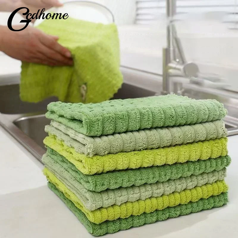 

4 упаковки, утолщенная полиэфирная тряпка с рисунком авокадо, тряпка для кухонной посуды, ткань для чистки, вышитое полотенце, впитывающая квадратная тряпка