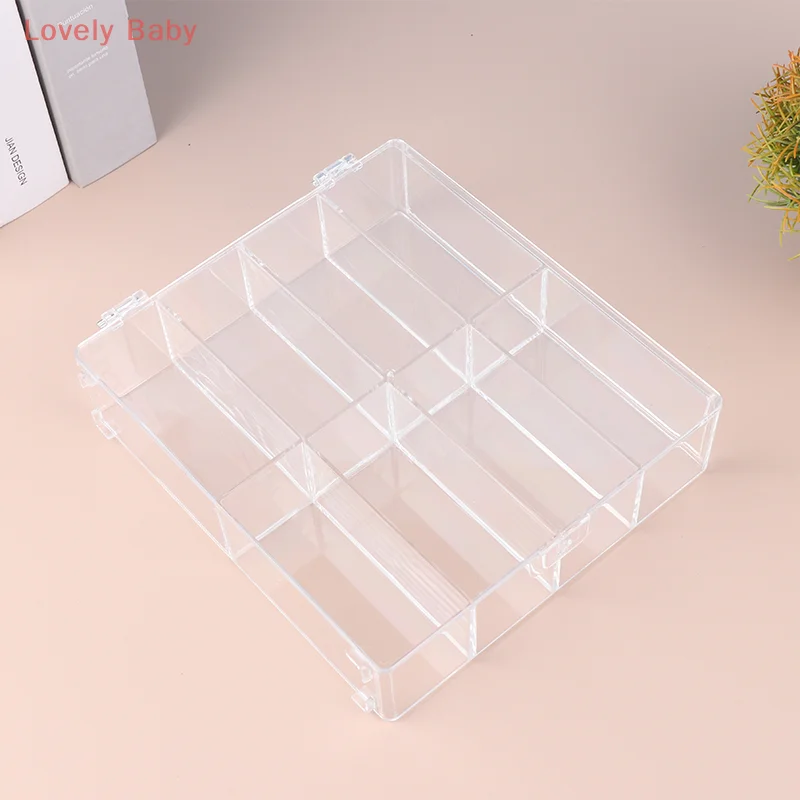 【BBS】 Caja de almacenamiento de modelo de coche a escala 1:64, estante de exhibición transparente con 8 ranuras, contenedor de almacenamiento a prueba de polvo para coche de juguete para colección de juguetes