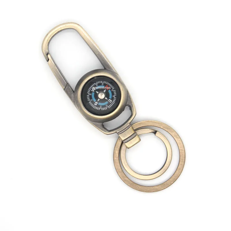 compass keychain key ring bronze waist hanging key chain car keychain for men key holder creative chaveiro llaveros hombre