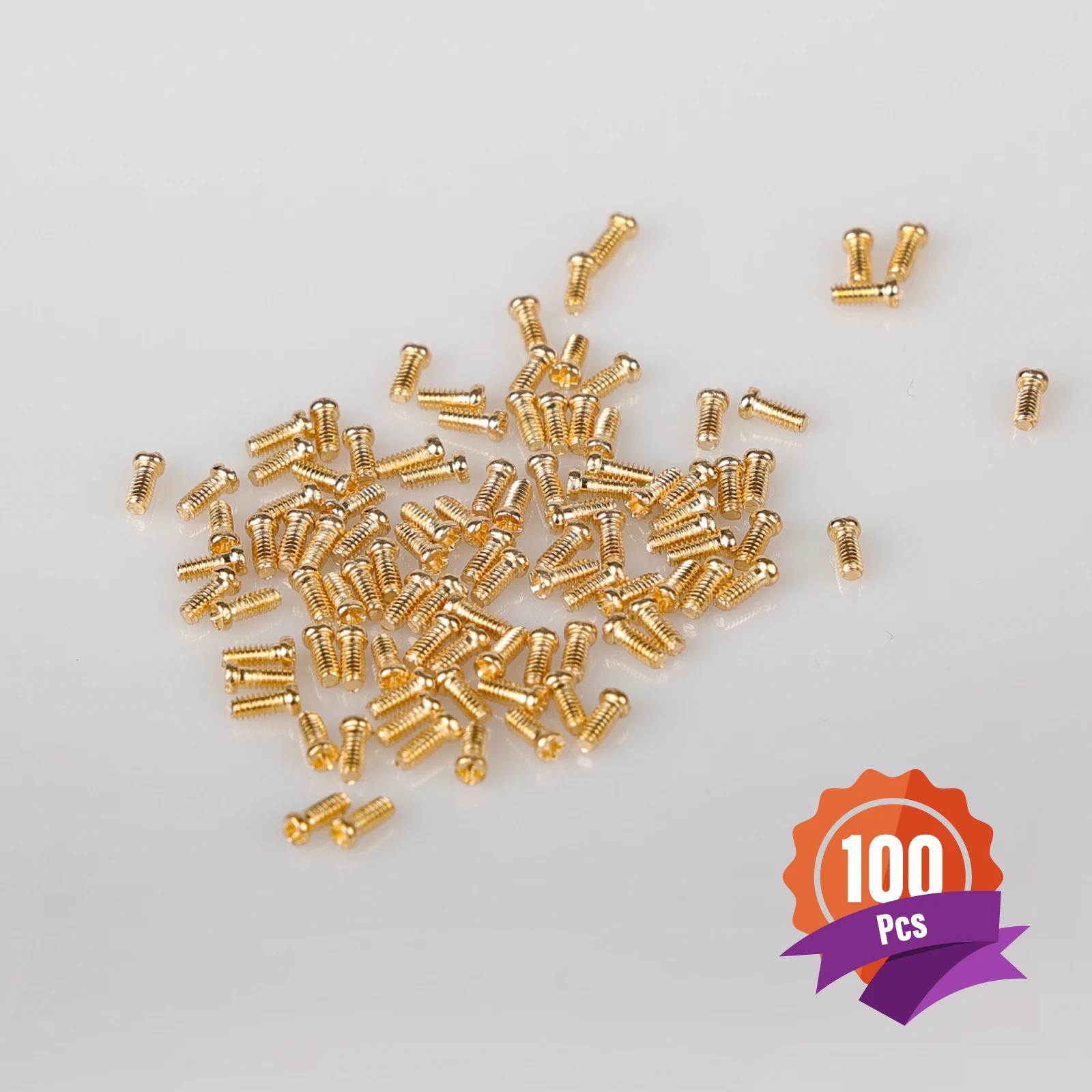 

100 Pcs Gold Glasses Screw Nut Accessories Eyeglasses Leg Nose Pad Screw Pile Head Independent Packaging Cross-Border
