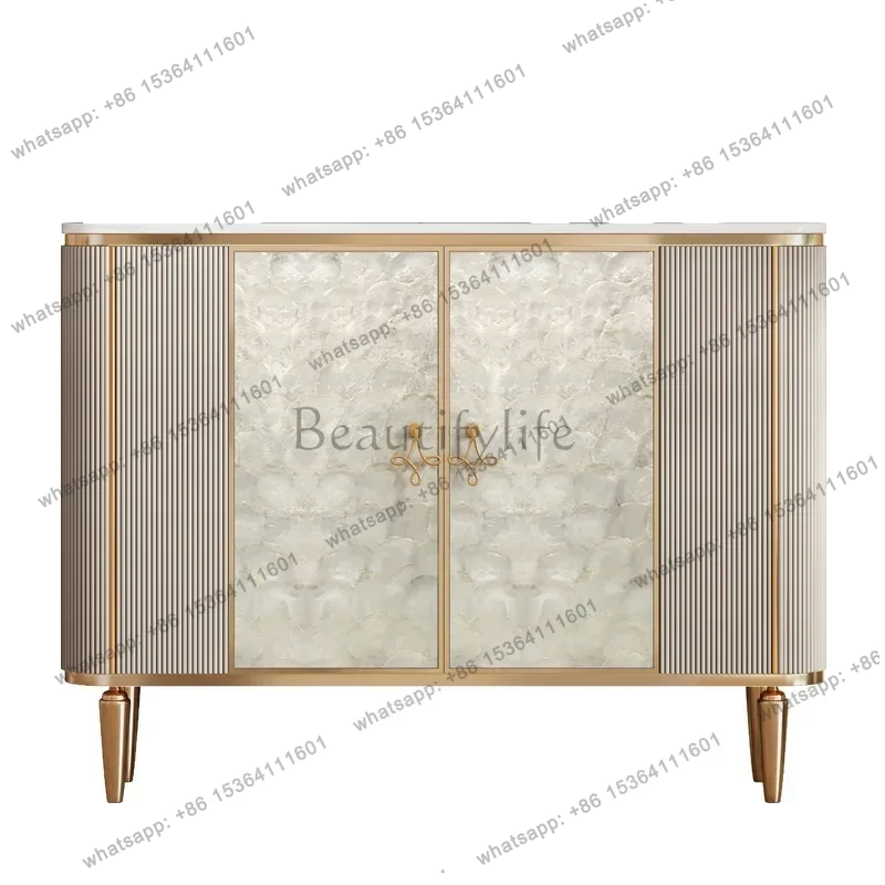 Home Furniture Italian Rock Board Shoe Cabinet Light Luxury Shoe Rack Shoe Organizer Shoerack Living Room Cabinets Crack Shelves