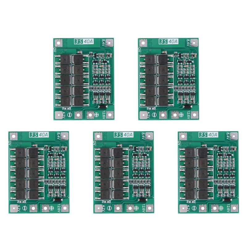 5X 3S 40A 18650 Li-Ion Lithium Battery Charger Protection Board Pcb Bms For Drill Motor 11.1V 12.6V Lipo Cell Module