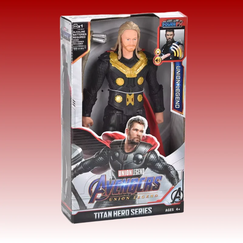 New 30cm Marvel Avengers Action Figure With Sound And Light Hulk Captain America Spiderman Iron Man Thanos Collectible Toy Gifts - view 4