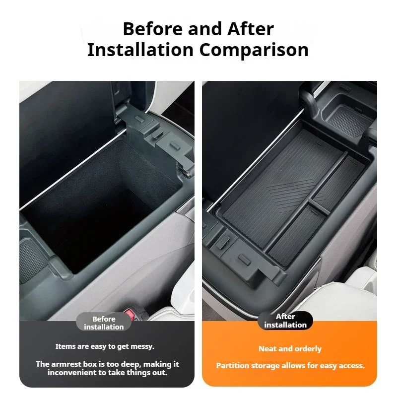 

Central Control Console Storage Box Armrest Box Storage Tray Container Organizer Automobile Accessory for Zeekr 7X 25 26