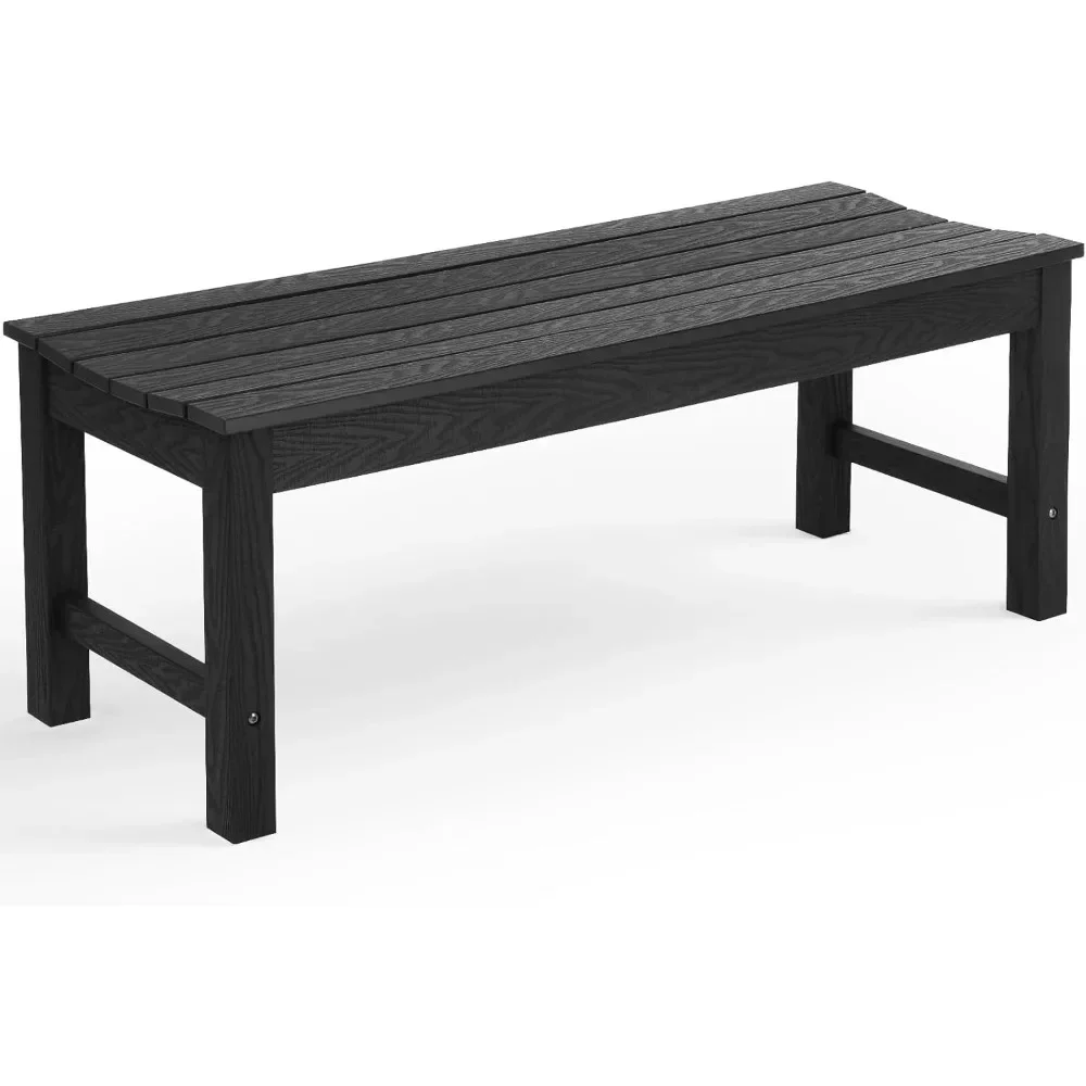 

Outdoor Bench, 2-Person Patio Backless Bench, All-Weather HIPS Garden Bench, Never Rot or Fade, for Backyard, Porch, Patio, Deck