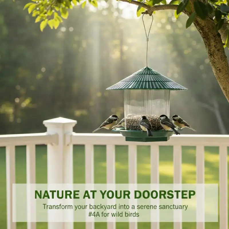 Waterproof Garden Gazebo Hanging Wild Bird Feeder Outdoor Container With Hang Rope Pet Birds Feeding House Type Bird Feeder view 3