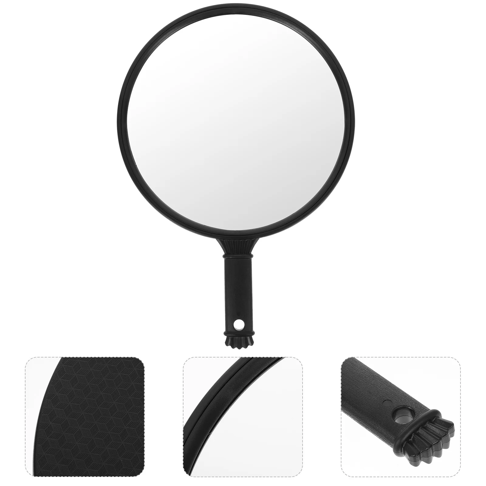Handheld Makeup Mirror Round Hanging Mirror Clear Surface Barber Salon Portable Makeup Tool