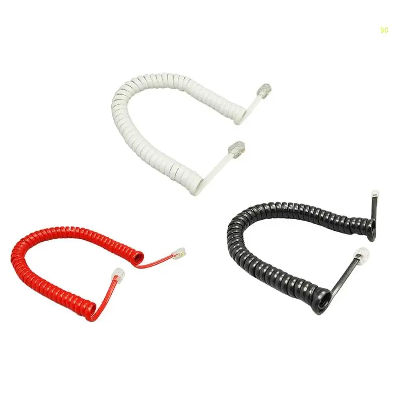 Four-core Telephone Handset Cable Cord 6Ft Modular Coiled Telephone Handset Cord Dropshipping