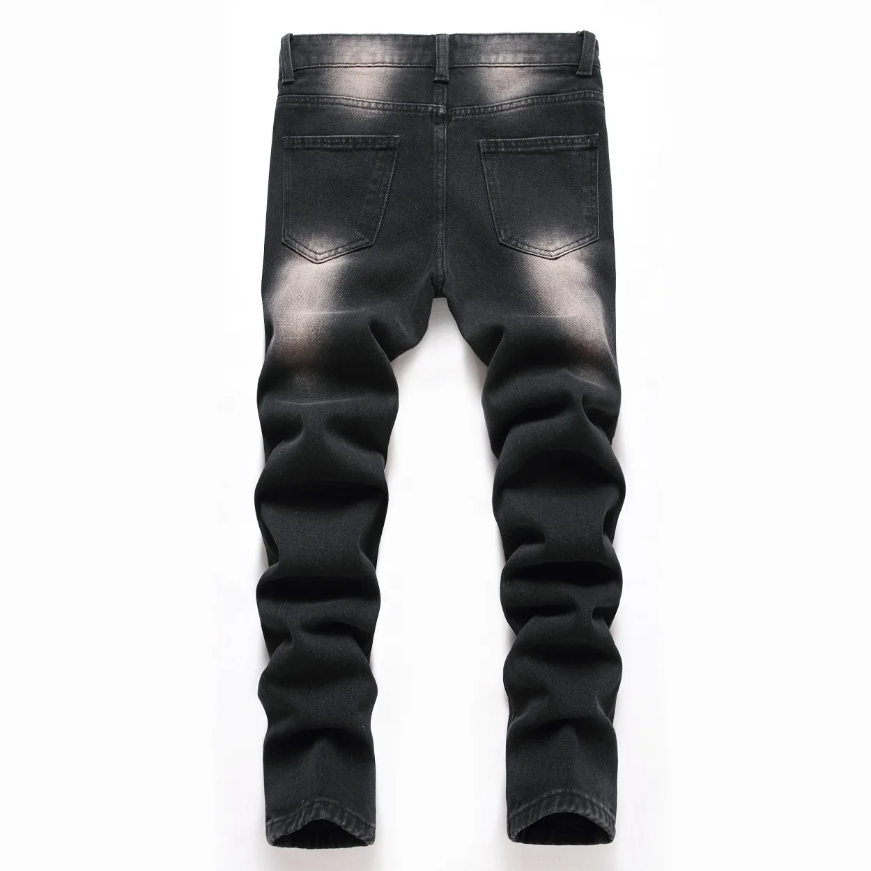 เด็กกางเกงยีนส์กางเกงตรงRippedล้างDistressedกลางเอวกระเป๋าStreetwear 2025 เด็กใหญ่กางเกงDenims