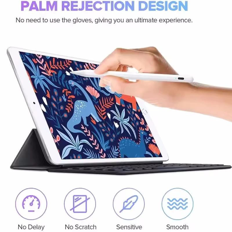 Caneta stylus para iPad com carregamento Bluetooth de rejeição de palma, para Apple air Active Pencil compatível com Apple iPad Pro 2018-2025