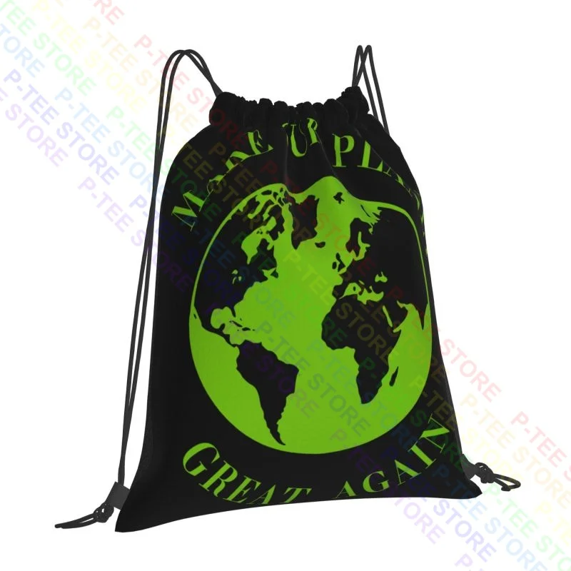 Earth Day Make Our Planet Great Again By Spread Drawstring Bags Gym Bag Print New Style Eco Friendly Riding Backpack