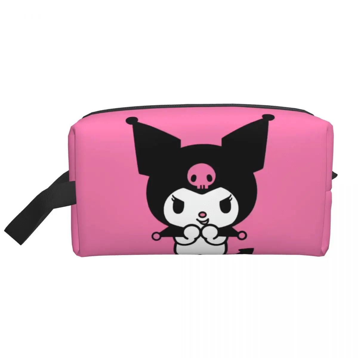 Custom Cartoon Kuromi Skull Toiletry Bag for Women Cute Rabbit Anime Makeup Cosmetic Organizer Lady Beauty Storage Dopp Kit Box