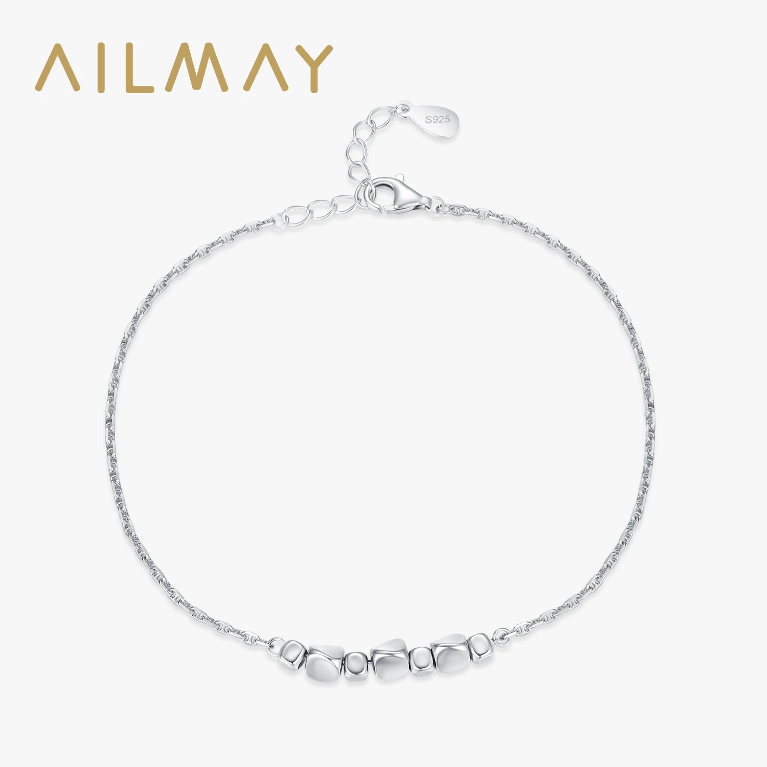 

Уникальный и модный браслет Ailmay из стерлингового серебра 925 пробы с геометрическим дизайном, регулируемый, подходит для женских вечерних украшений.
