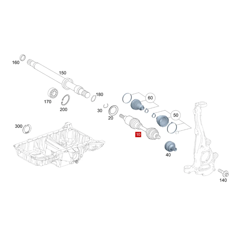عمود الإدارة الأمامي الأيمن ، A2533301300 A2533307900 GL C250 GL C220 GL C300 W253