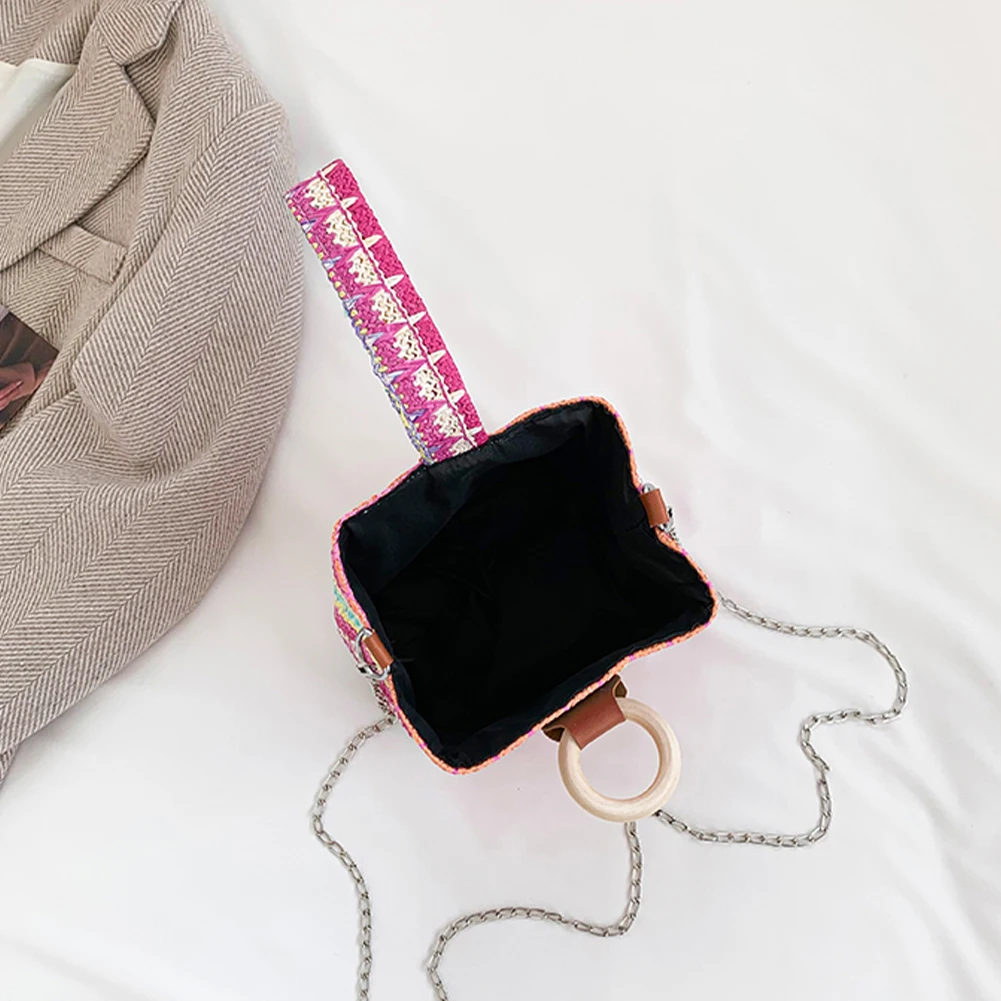 

Shoulder Bag Colorful Straw Satchel Bags Women Casual Woven Messenger Bag Fashion Crossbody Bag Summer Female Clutch Phone Pouch