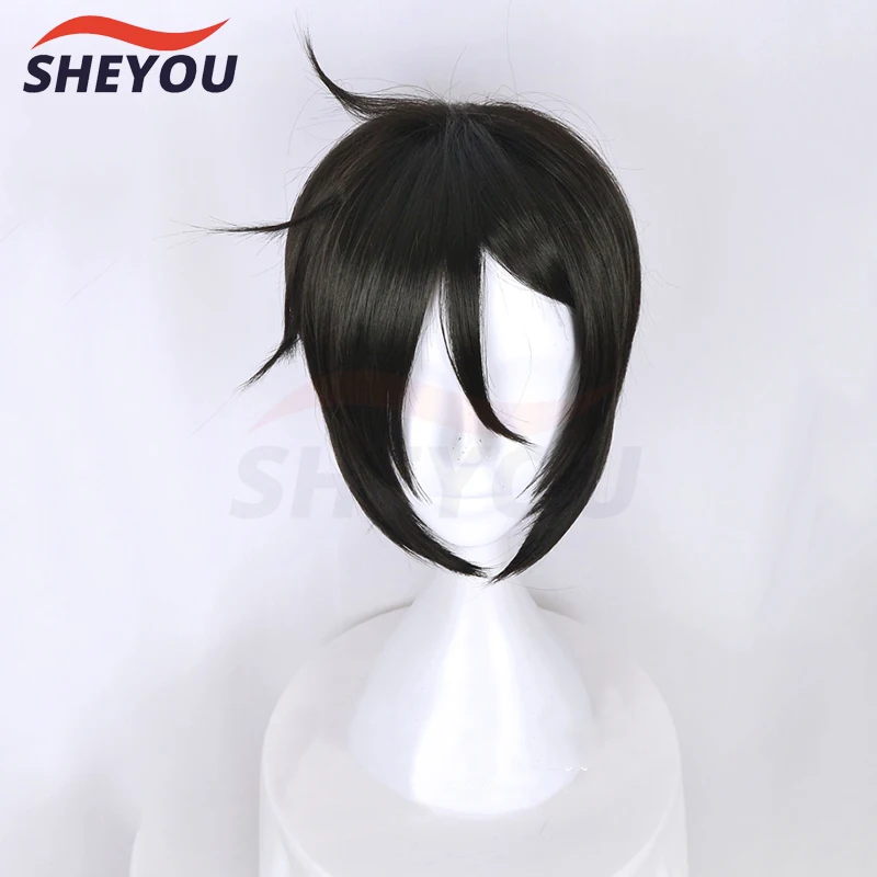 

Anime Black Butler Kuroshitsuji Sebastian Michaelis Short Black Wig Heat Resistance Hair Cosplay Costume Wigs + Wig Cap