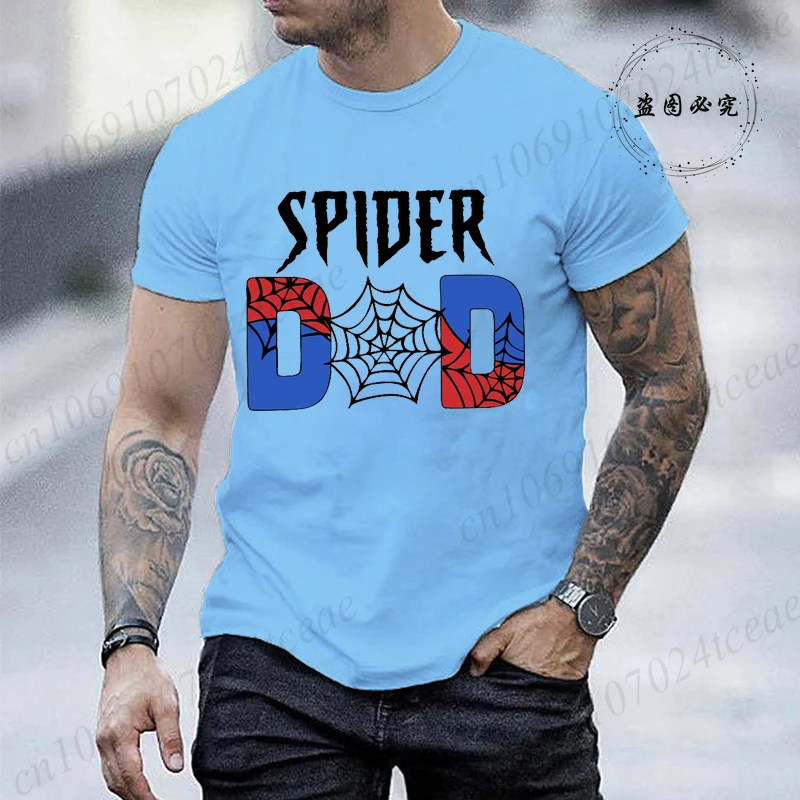 Modische Trendige Herren T-Shirts Vintage Oberteile Sarkastisches Lustiges Spider Dad T-Shirt Kurzarm Grafik T-Shirts Männerkleidung Vater Geschenke – Detail 3
