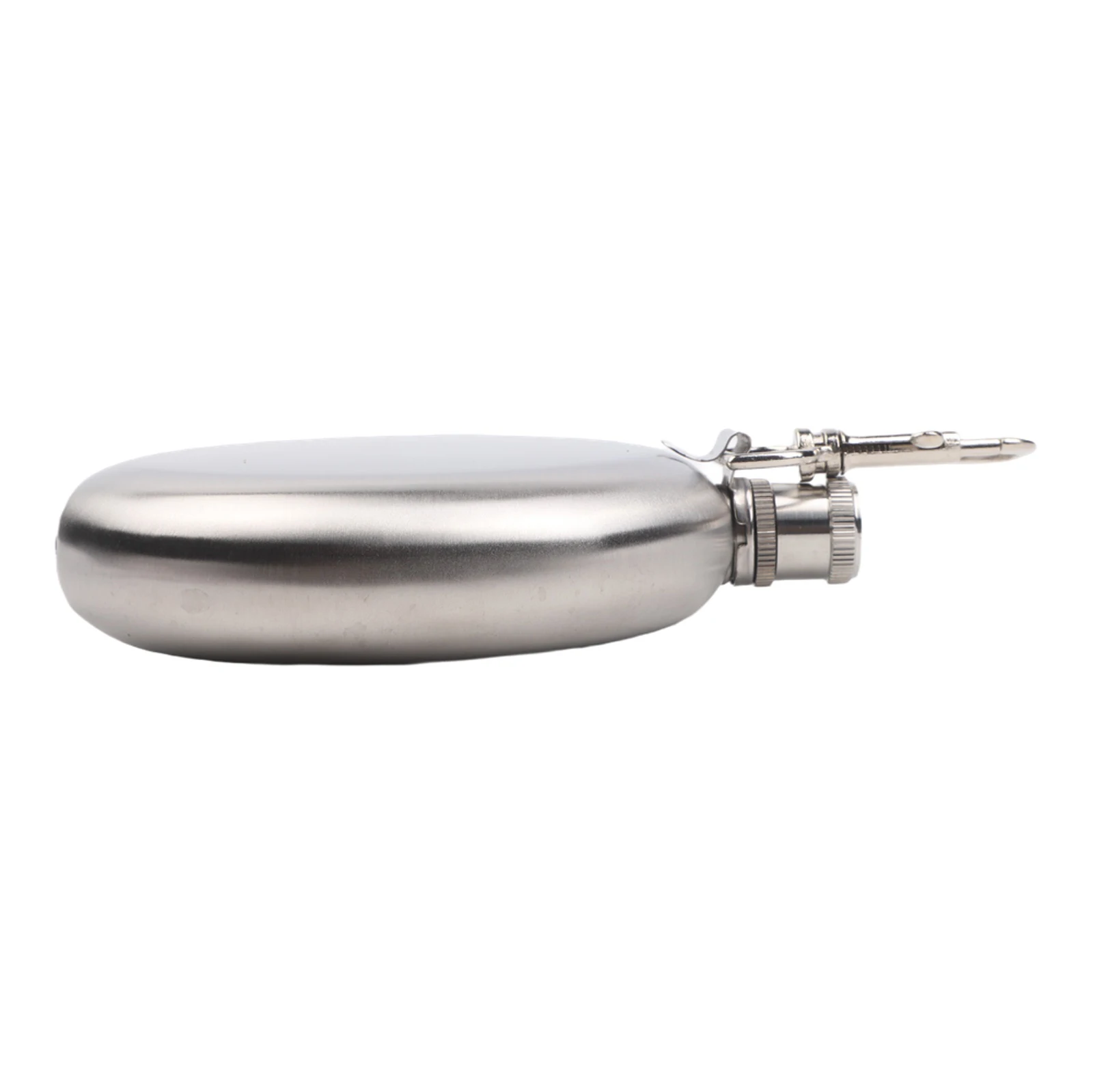 Stainless Steel 240ml Hip Flask with Faux Leather Finish and Integrated Cup for Whiskey and Liquor on Outdoor Excursions