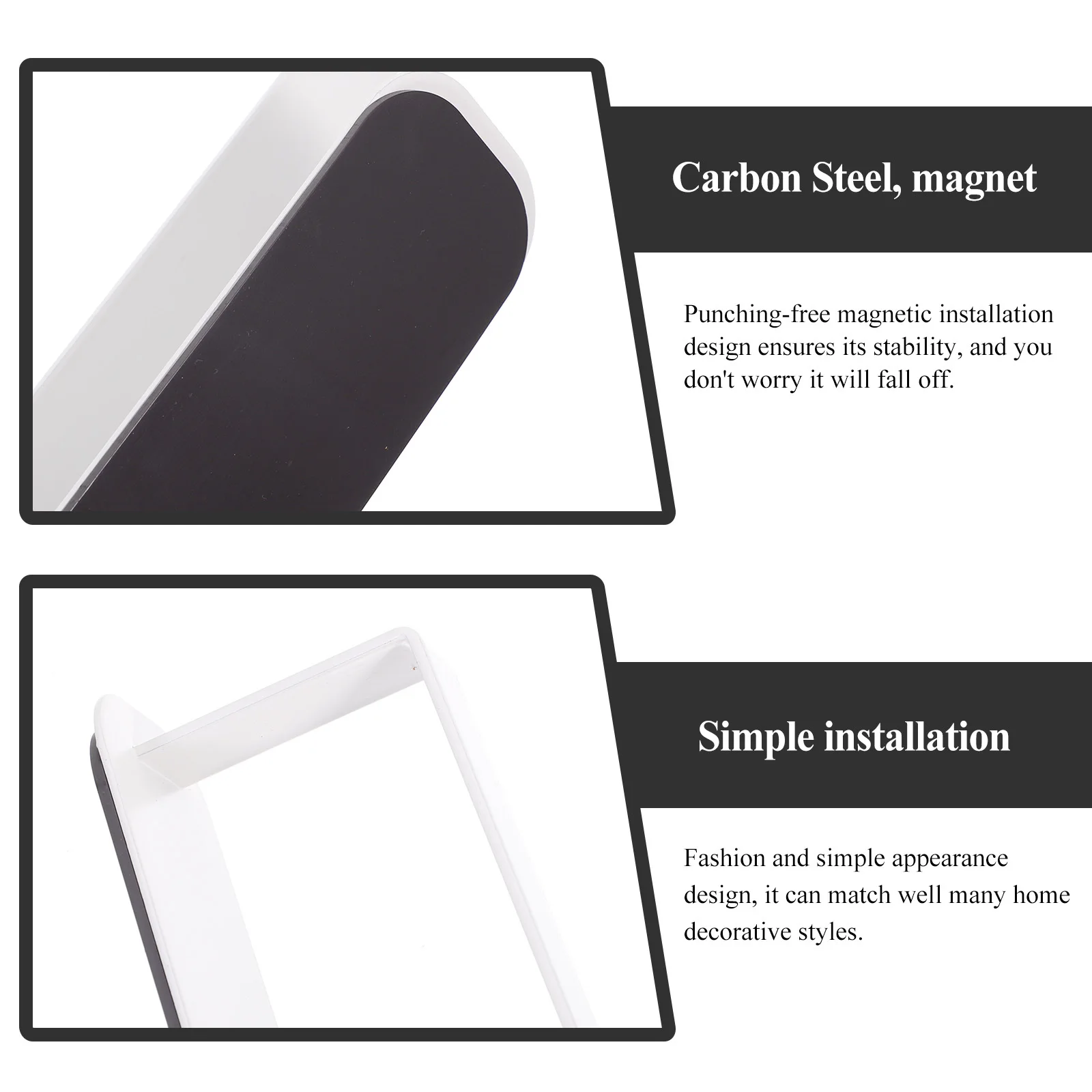 

Magnetic Paper Towel Holder Punching- Carbon Steel Roll Paper Rack Towel Bar for Refrigerator Cling Film