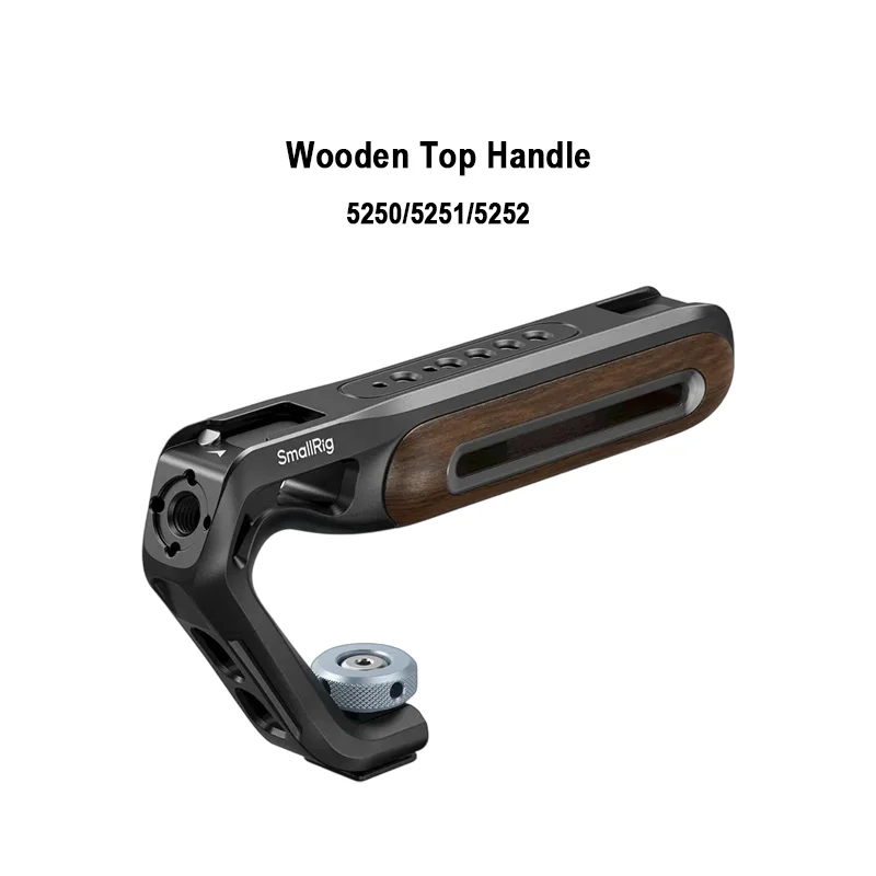 

Деревянная верхняя ручка SmallRig с креплением для холодной башмака с зажимом НАТО/с 1/4''-20 и ARRI 3/8''16 Установочные винтовые ручки для камеры