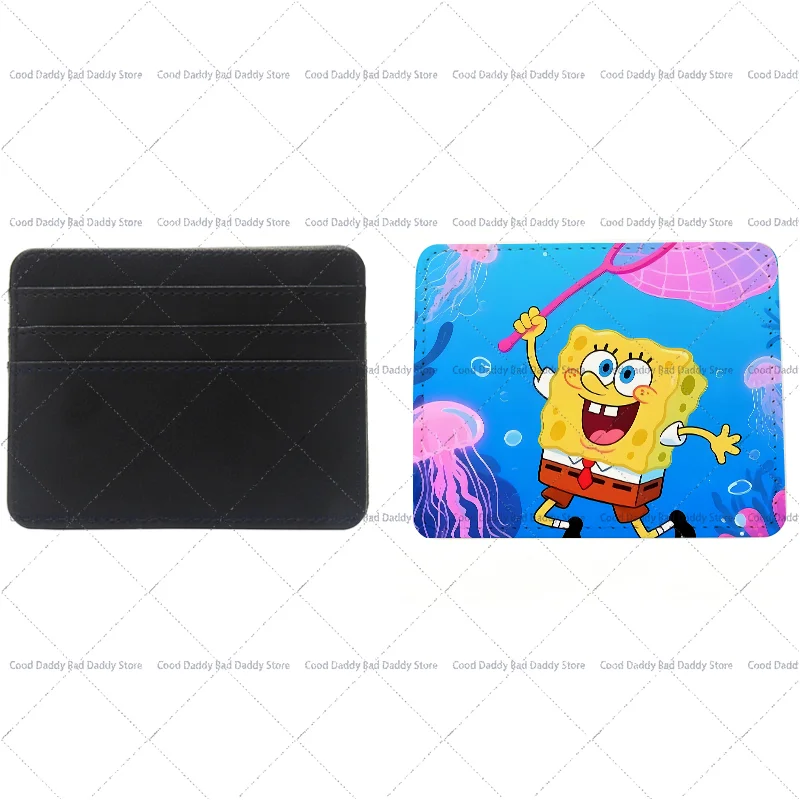 Cute SpongeBob SquarePants Print Slim Card Wallet Cartoon Cardholder Multi-Slots ID Card Case Portable Coin Purse Moneybag Gift - view 4