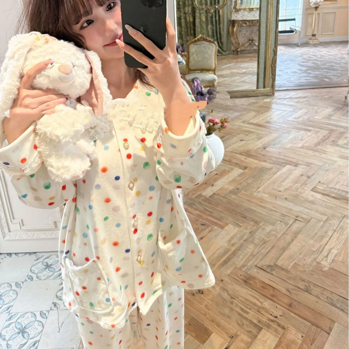 

Autumn Winter New 2Pcs Pajamas Set Island Velvet Women Sleepwear Pijamas Suit Loose Casual Velour Home Clothes Loungewear Pyjama