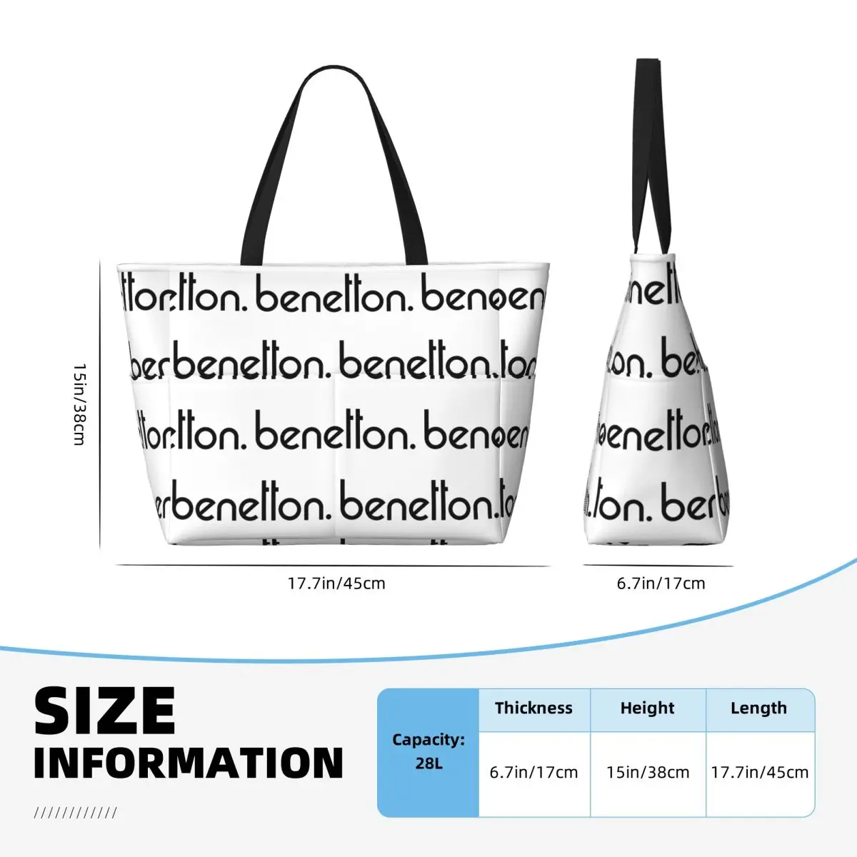 United Colors Of Benetton Beach Tote Bag Sport Gym Yoga Duffle Large Tote Bag Women Travel Bag Fitness bag view 4