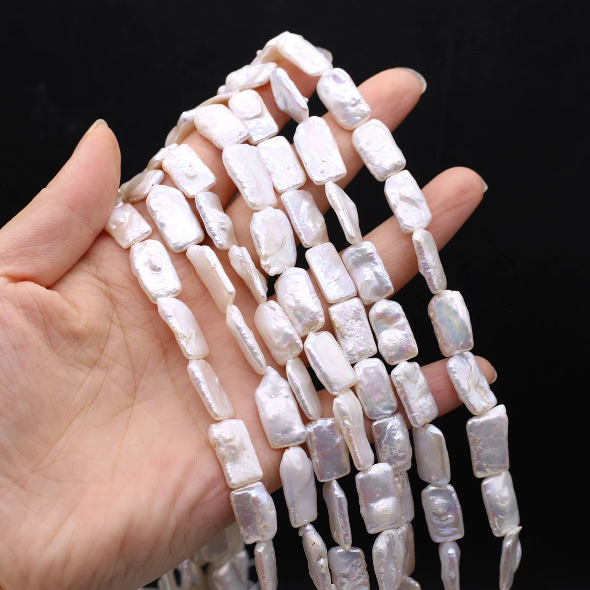 

16x8mm Baroque Rectangle Spacer Beads Natural Freshwater Pearl Loose Beads for Jewelry Making DIY Necklace Bracelet Accessories