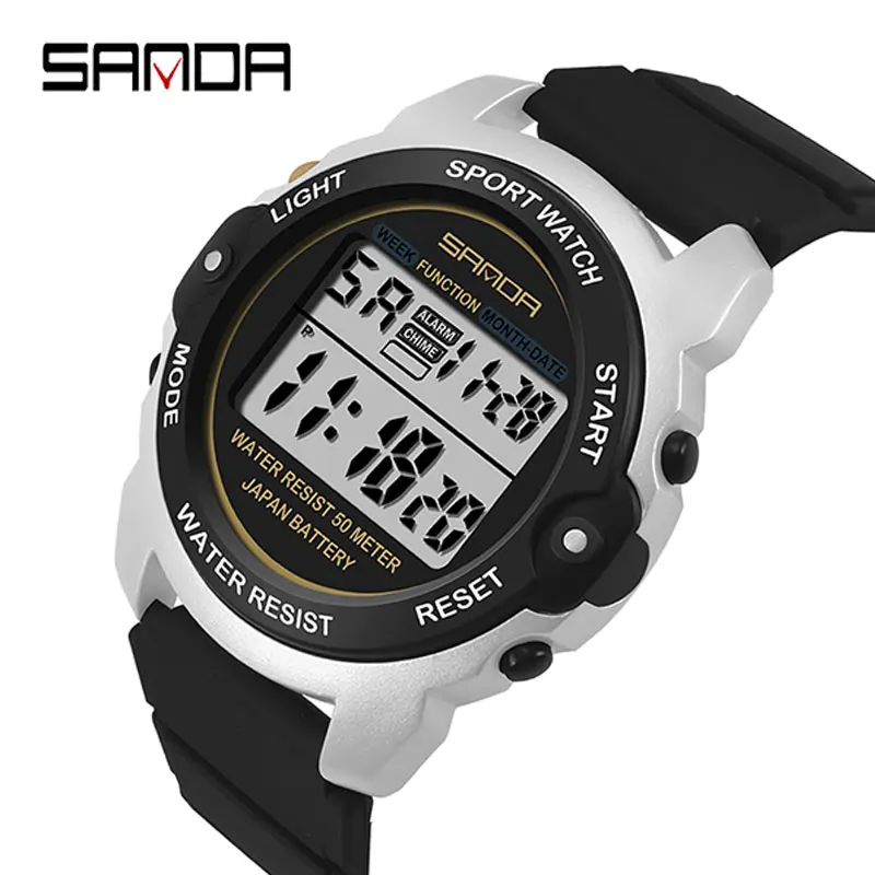 Fashion Sports Women Watch 50M Waterproof Men Digital Relógios Silicone LED Electronic Clock Ladies Relógio de pulso Relogio feminino