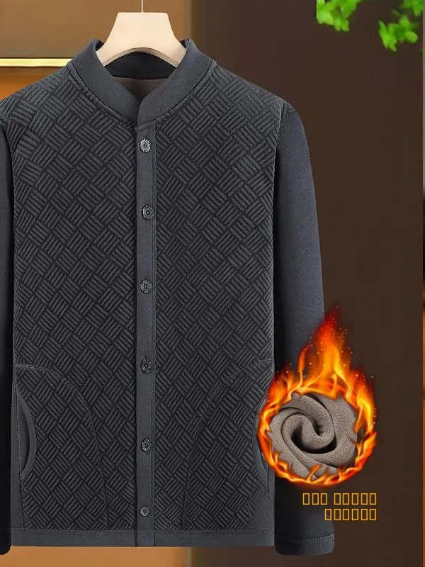 جديد الشتاء Thiened القطن Jaet الدافئة الوقوف طوق أورلون الألياف فضفاض سترة معطف للرجال في منتصف العمر Busin شهم S...