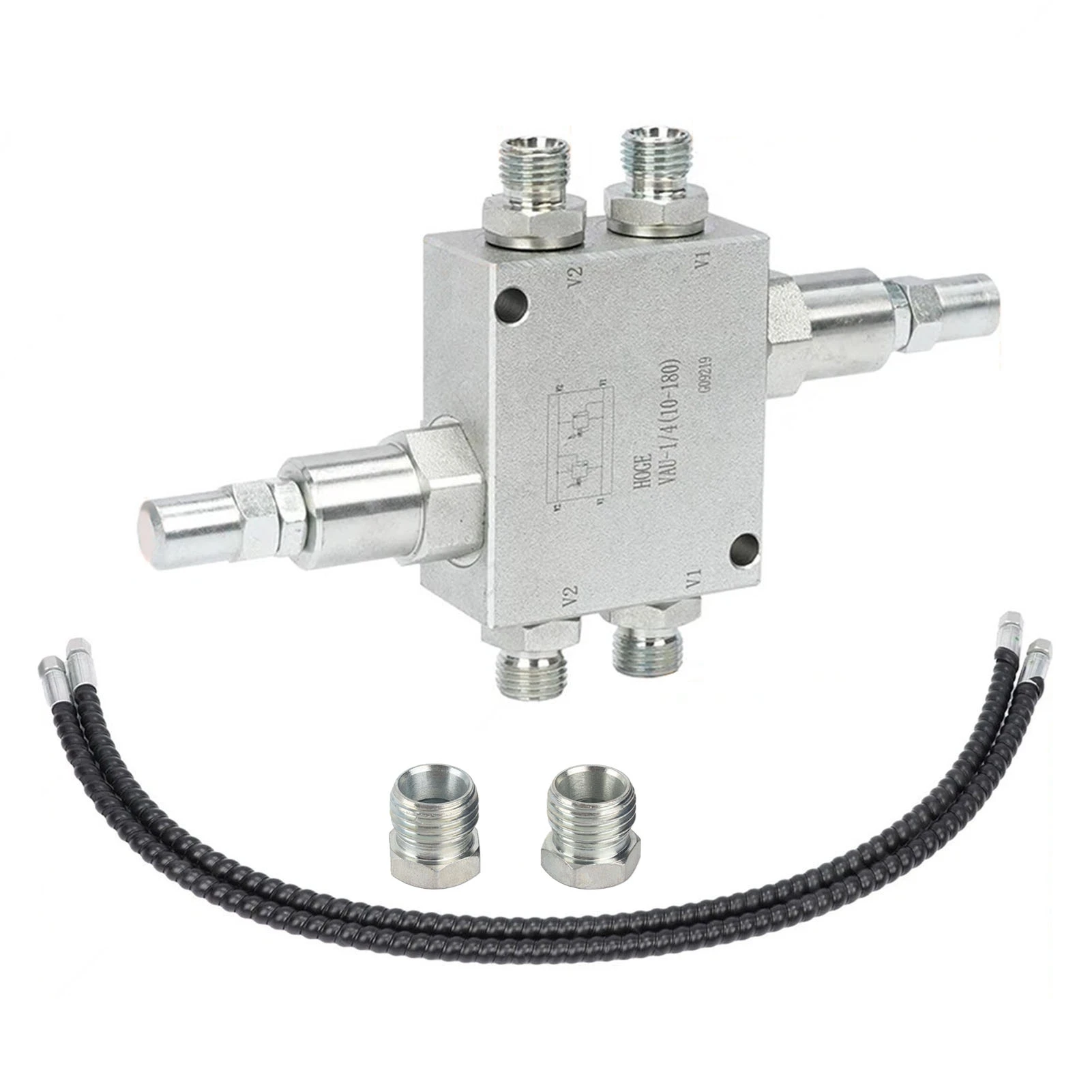 

Mini Excavator Cushion Valve Kit for Mini Excavator with 1/4 Inch Hydraulic Hose and M14x1.5 Threaded Joint Mini Excavator Valve