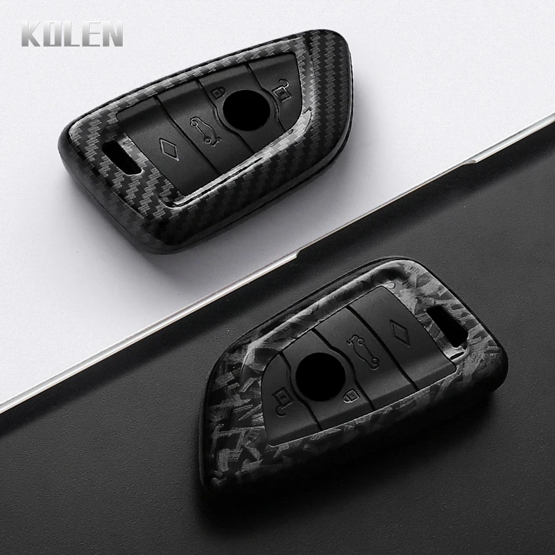 ABS Carbon Fiber Style Car Key Case Cover For BMW X1 X3 X5 X6 X7 1 3 5 6 7 Series G20 G30 G11 F15 F16 G01 G02 F48 Accessories