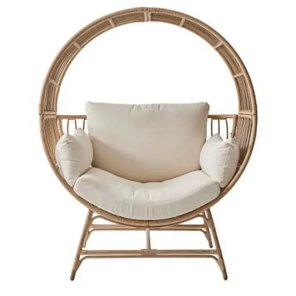 2024 New  Bellamy Round Wicker Outdoor Egg Chair, Beige