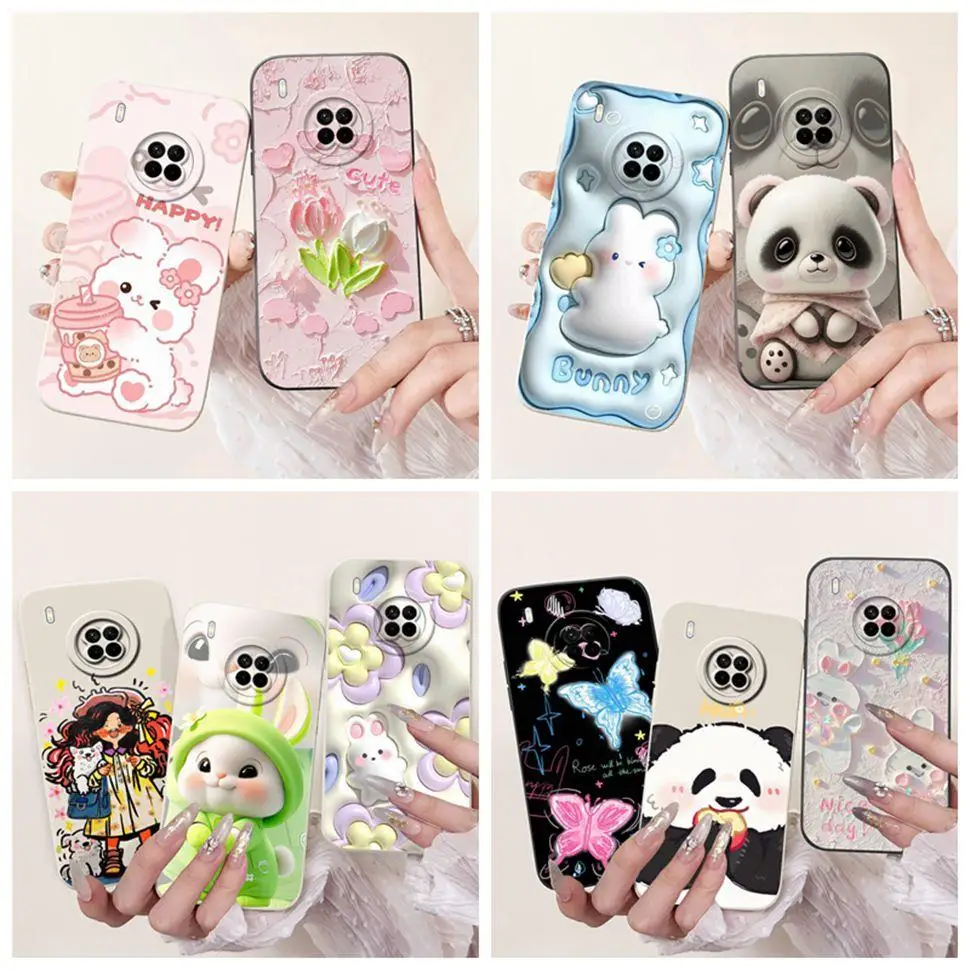 Colorful Rabbit Patterned Case For Huawei Y9a Cover Ultra Slim Soft Silicone Cases For Huawei Y 9a Y9a FRL-22 FRL-L22Phone Cover