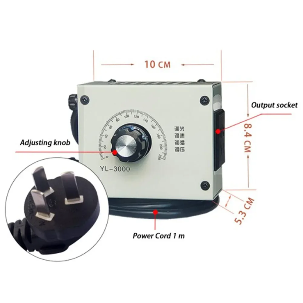 Imagem -05 - Regulador de Tensão Variável Luz de Temperatura Dimmer Ajustável Ventilador Exaustor Rebarbadora Controlador de Velocidade 110v 220v