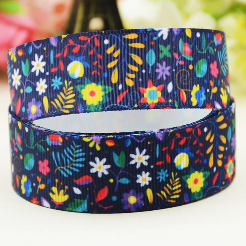 22mm 25mm 38mm 75mm flower cartoon printed Grosgrain Ribbon party decoration 10 Yards satin ribbons