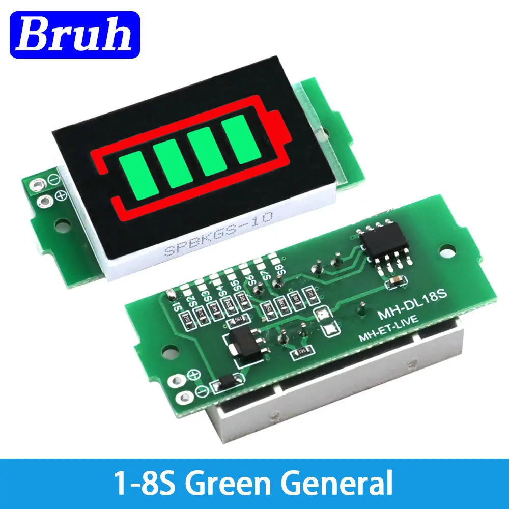 Single 3.7V Lithium Battery Capacity Indicator Module 4.2V Display 1-8S 1S/2S/3S/4S Electric Vehicle Battery Power Tester Li-ion