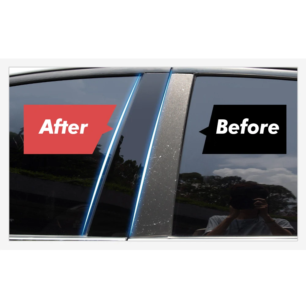 6 Pcs For HYUNDAI GENESIS G80 Sedan 2015 2016 2017 2018 2019 2020-2022 Car Window Pillar Posts Door Trim Sticker Protector