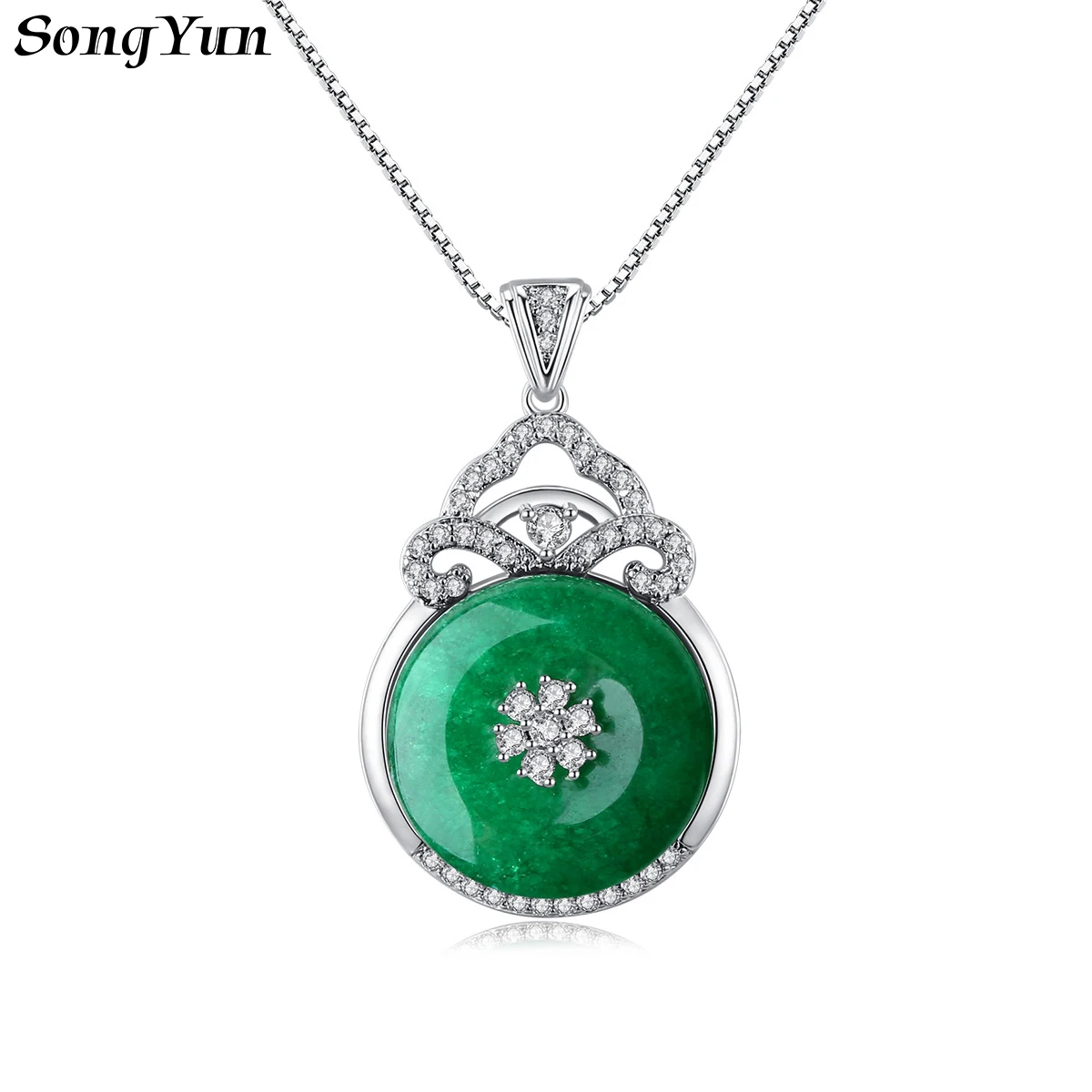 

SongYun Jewelry MHT Quality Brass Necklace Pendant Chain CZ 7A Zircon Engagement Party Bridal Jewelry Women Necklaces Jewelry