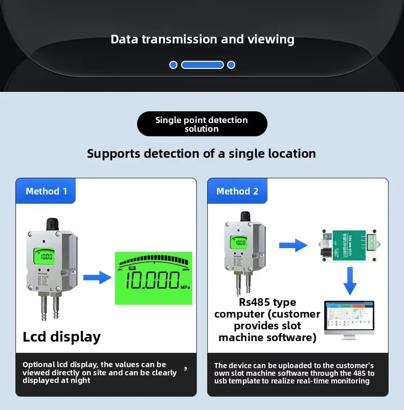 -1-1kpa 0-30kpa Electronic Wind Pressure Sensor 485 Wind Pressure Transmitter -100-100pa Digital Display High-precision 4-20ma