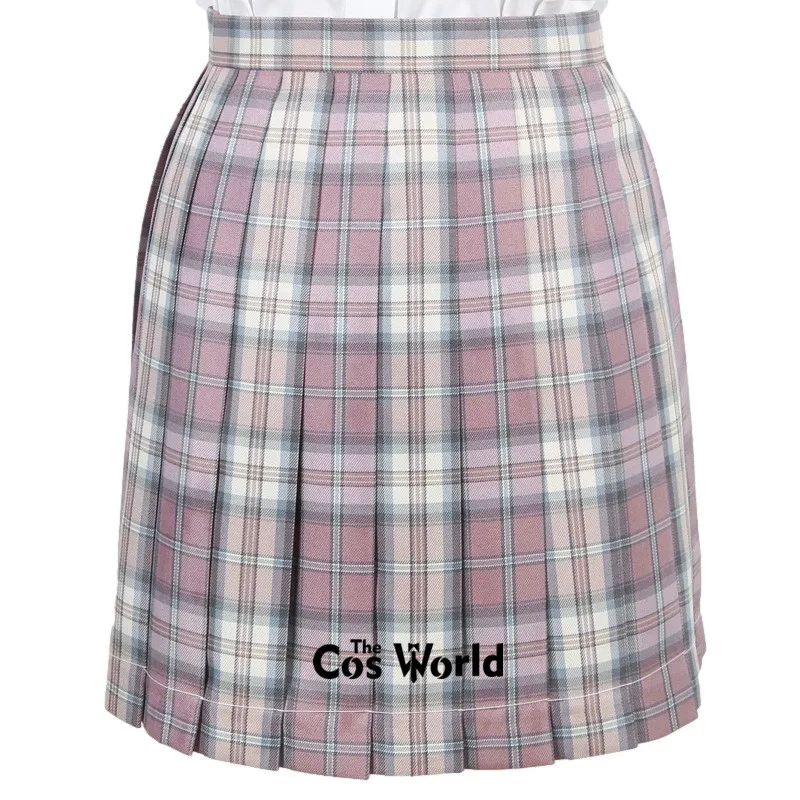 [Sakura Spring] Girl's Japanese Summer High Waist Pleated Plaid Skirts For JK School Uniform Students Cloths