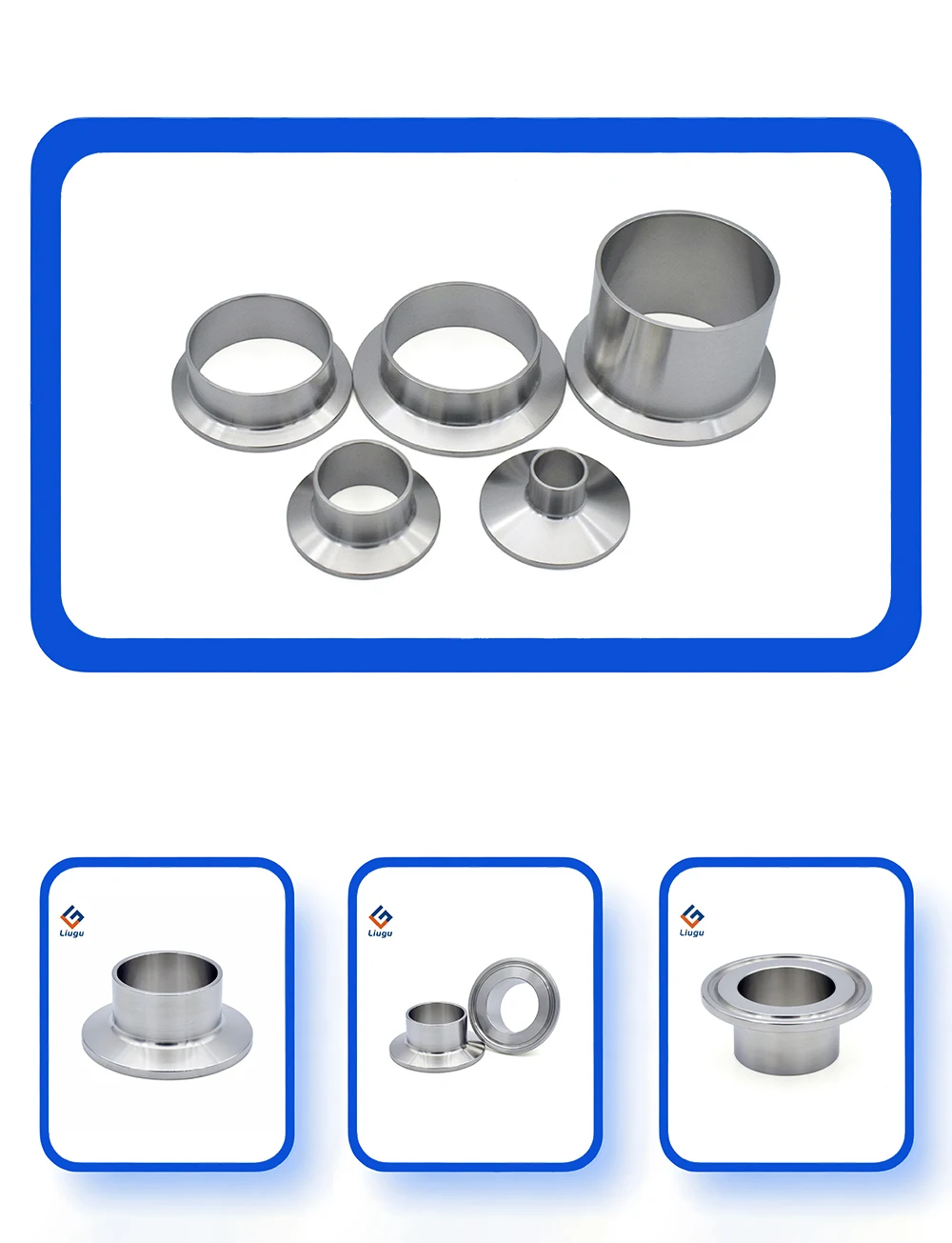 Tri-Clamp-Verbindung SS304/316 Edelstahl Sanitär-Schnellanschluss-Schweißflansch 12,7–159 mm und 0,5 "0,75" 1 "2" 3 "4" Rohrverschraubung – Detail 1